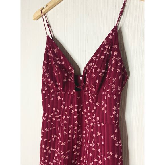 FINDERS KEEPERS Red and Pink Starry Spaghetti Strap Dress US SMALL - Picture 13 of 16
